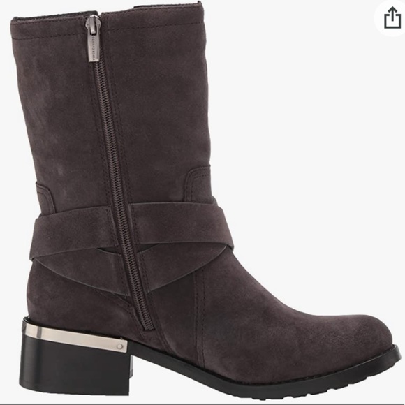 Vince Camuto NEW gray suede moto boots with buckles - Picture 3 of 12